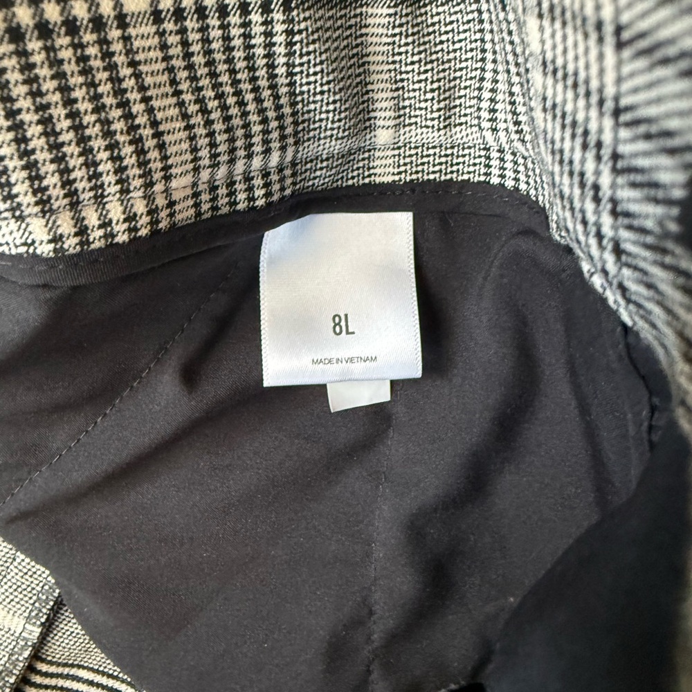 NWOT Express Black and White Checkered Pants 8 TALL - Picture 4 of 5